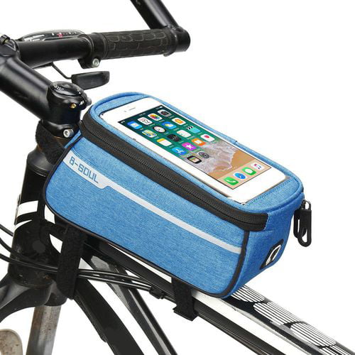 Bike Bags Front Frame Bag Mobile Phone Top Tube Pannier Touch Screen 